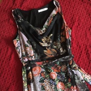 Cowl neck floral maxi dress